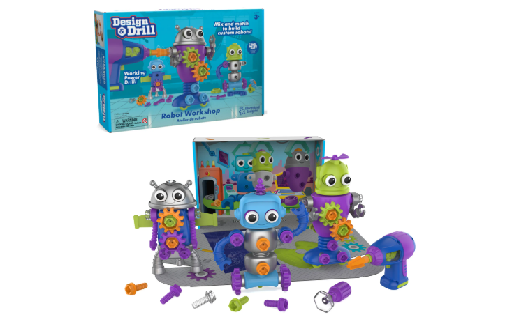 Learning Resources Design & Drill Café Rivet Pop – Jeu STEM 44 Pièces Avec Riveteuse Manuelle, Motricité Fine, Dès 3 Ans