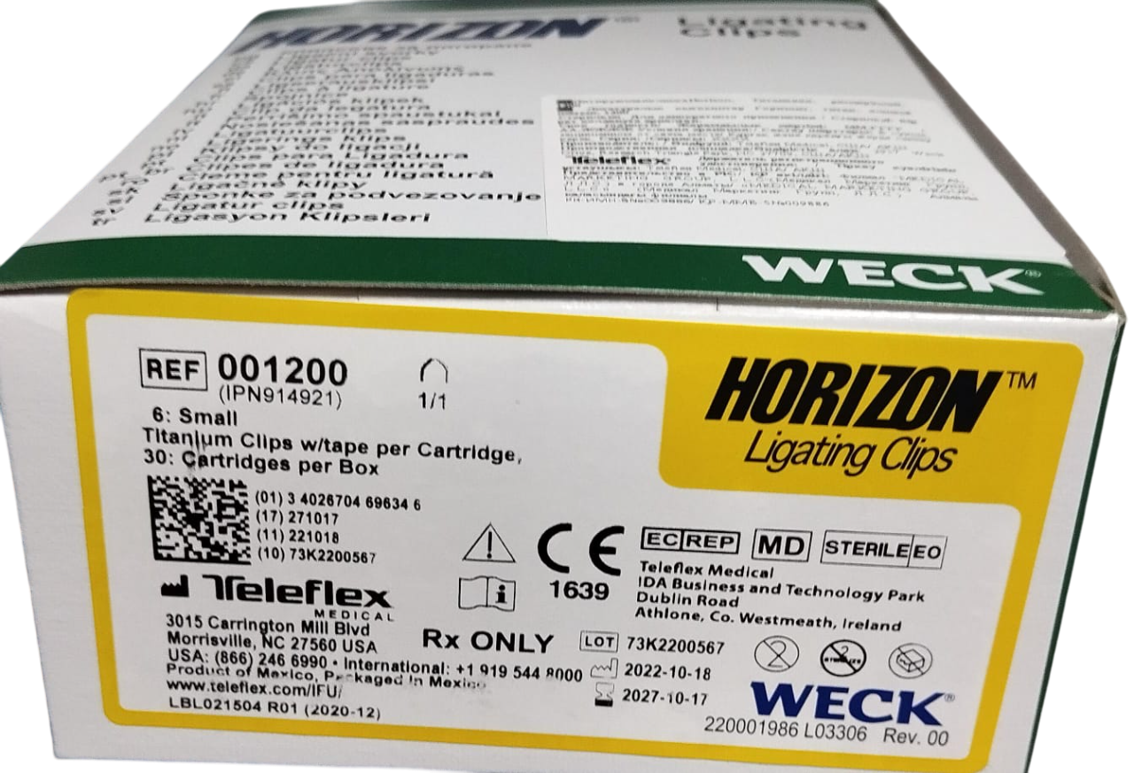 001200 Клипсы титановые лигирующие Teleflex Horizon 001200, размер Small ...